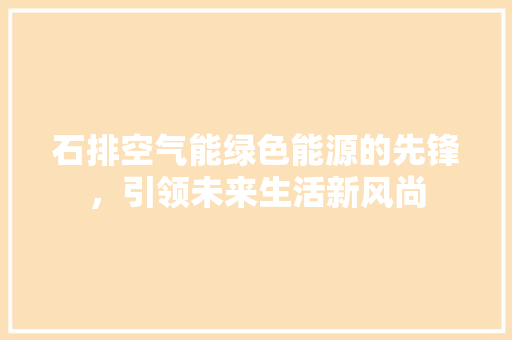 石排空气能绿色能源的先锋，引领未来生活新风尚 墙体维修