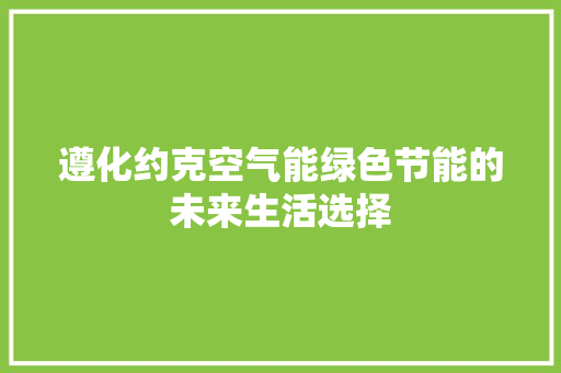 遵化约克空气能绿色节能的未来生活选择