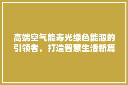 高端空气能寿光绿色能源的引领者，打造智慧生活新篇章