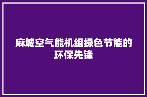 麻城空气能机组绿色节能的环保先锋