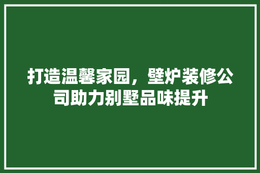 打造温馨家园，壁炉装修公司助力别墅品味提升 打造温馨家园，壁炉装修公司助力别墅品味提升 家电维修