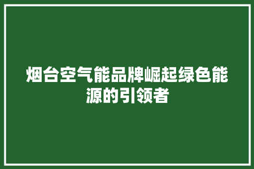 烟台空气能品牌崛起绿色能源的引领者 综合便民