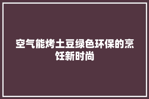 空气能烤土豆绿色环保的烹饪新时尚 汽车维修