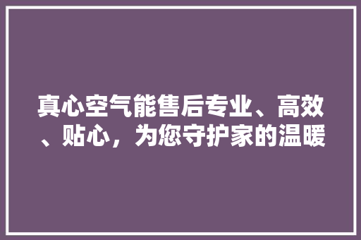 真心空气能售后专业、高效、贴心，为您守护家的温暖