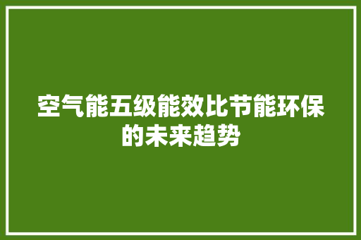 空气能五级能效比节能环保的未来趋势