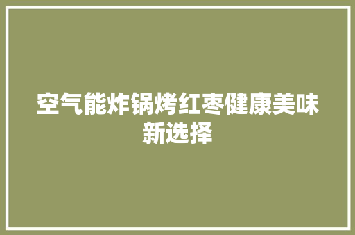 空气能炸锅烤红枣健康美味新选择