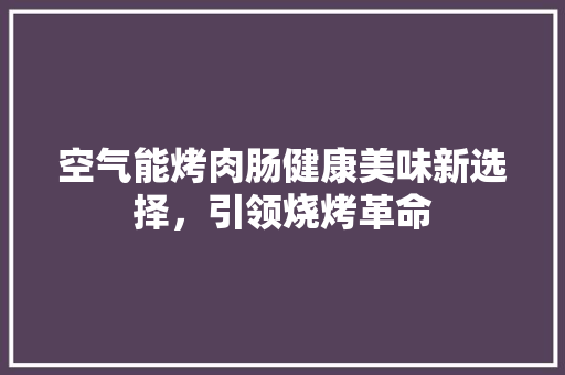 空气能烤肉肠健康美味新选择，引领烧烤革命 家电维修