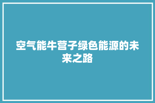 空气能牛营子绿色能源的未来之路
