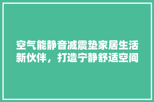 空气能静音减震垫家居生活新伙伴，打造宁静舒适空间 厨房维修