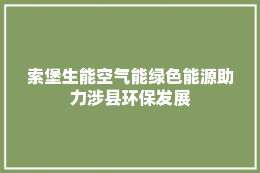 索堡生能空气能绿色能源助力涉县环保发展