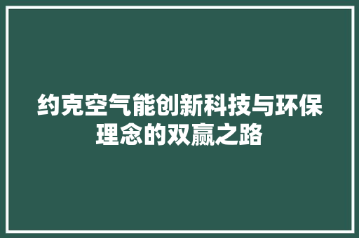 约克空气能创新科技与环保理念的双赢之路