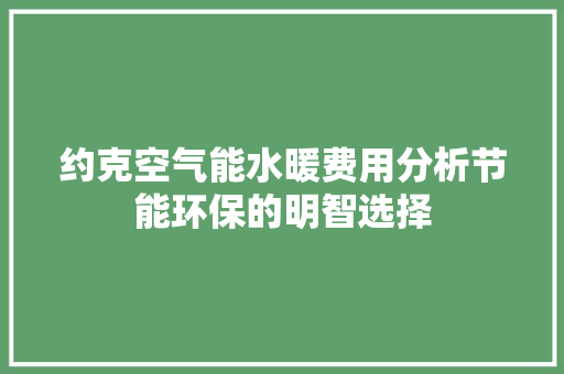 约克空气能水暖费用分析节能环保的明智选择