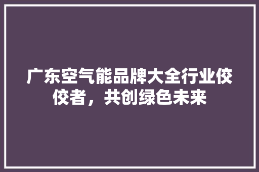 广东空气能品牌大全行业佼佼者，共创绿色未来