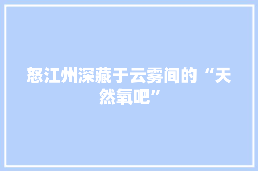 怒江州深藏于云雾间的“天然氧吧”