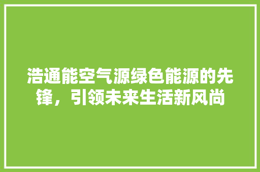 浩通能空气源绿色能源的先锋，引领未来生活新风尚 墙体维修