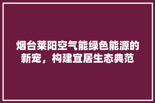 烟台莱阳空气能绿色能源的新宠，构建宜居生态典范 综合便民