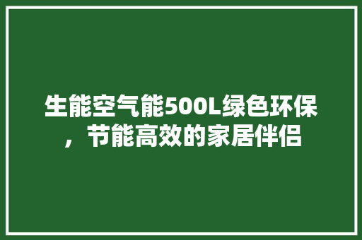 生能空气能500L绿色环保，节能高效的家居伴侣