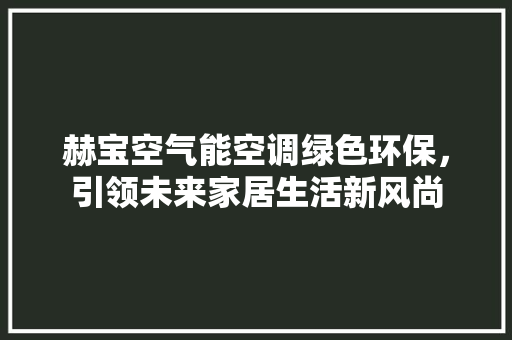 赫宝空气能空调绿色环保，引领未来家居生活新风尚