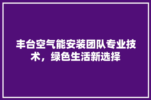 丰台空气能安装团队专业技术，绿色生活新选择 厨房维修