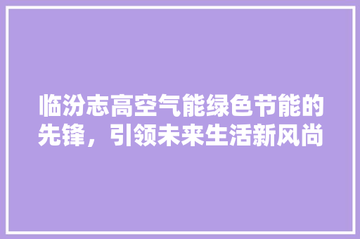 临汾志高空气能绿色节能的先锋，引领未来生活新风尚 汽车维修