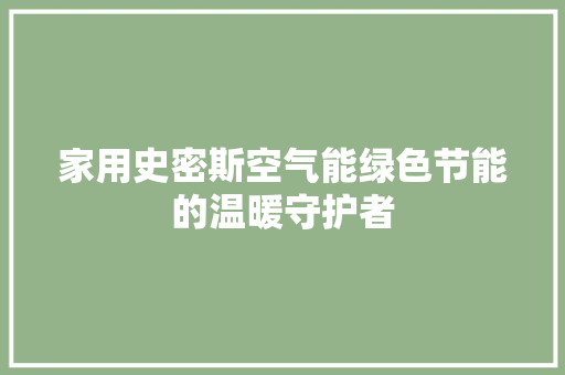 家用史密斯空气能绿色节能的温暖守护者 厨房维修