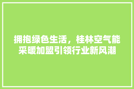 拥抱绿色生活，桂林空气能采暖加盟引领行业新风潮 汽车维修