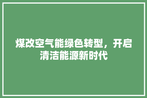 煤改空气能绿色转型，开启清洁能源新时代 家电维修