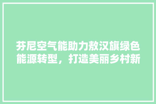 芬尼空气能助力敖汉旗绿色能源转型，打造美丽乡村新名片