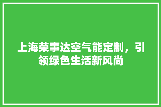 上海荣事达空气能定制，引领绿色生活新风尚 墙体维修