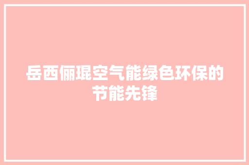 岳西俪琨空气能绿色环保的节能先锋
