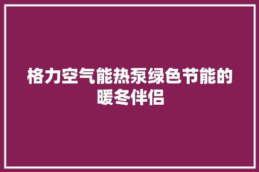 格力空气能热泵绿色节能的暖冬伴侣 家电维修