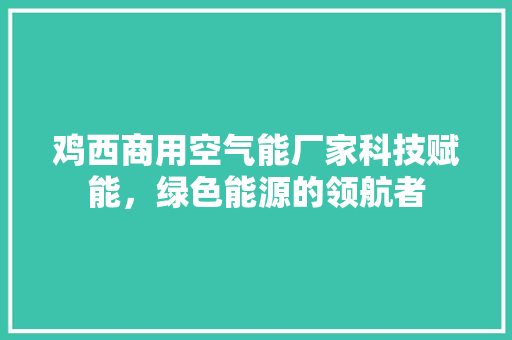 鸡西商用空气能厂家科技赋能，绿色能源的领航者 墙体维修