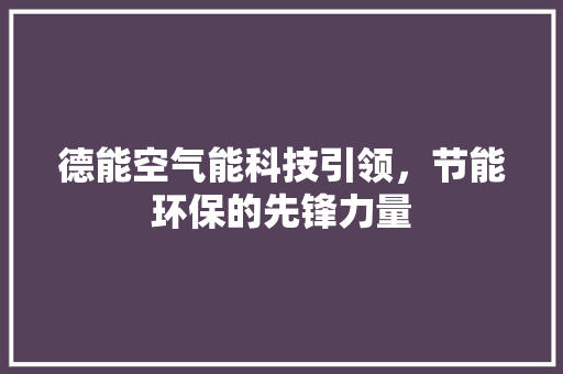 德能空气能科技引领，节能环保的先锋力量 厨房维修