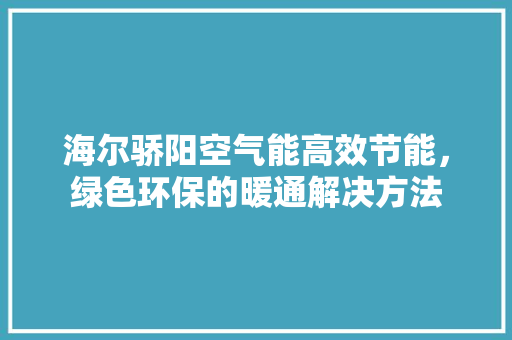 海尔骄阳空气能高效节能，绿色环保的暖通解决方法
