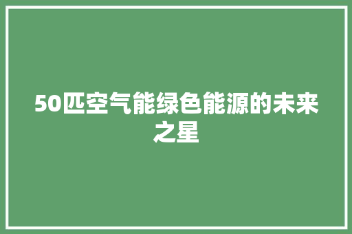 50匹空气能绿色能源的未来之星