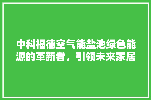 中科福德空气能盐池绿色能源的革新者，引领未来家居生活