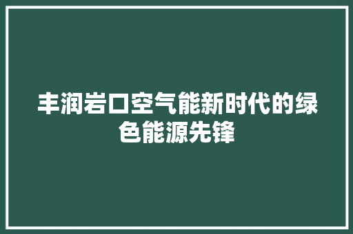 丰润岩口空气能新时代的绿色能源先锋
