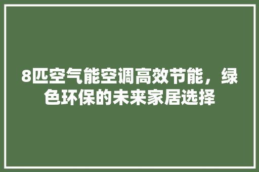 8匹空气能空调高效节能，绿色环保的未来家居选择 厨房维修