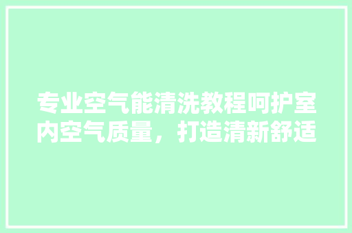 专业空气能清洗教程呵护室内空气质量，打造清新舒适家居环境 家电维修