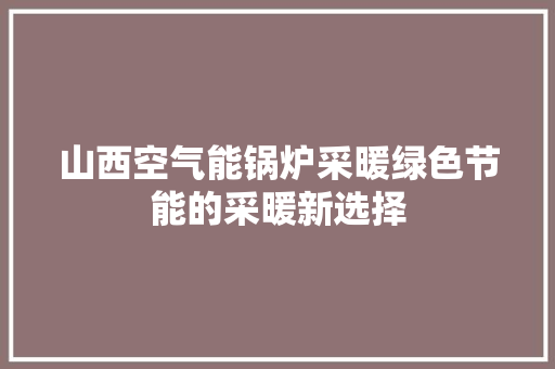 山西空气能锅炉采暖绿色节能的采暖新选择