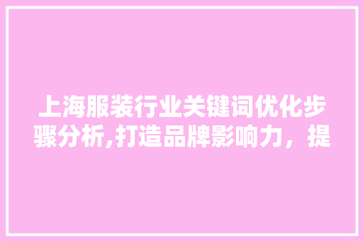 上海服装行业关键词优化步骤分析,打造品牌影响力，提升市场竞争力
