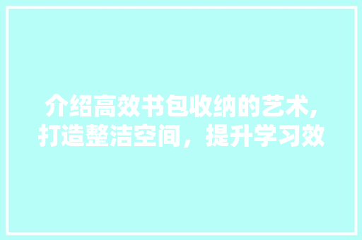 介绍高效书包收纳的艺术,打造整洁空间，提升学习效率