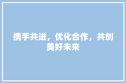 携手共进，优化合作，共创美好未来