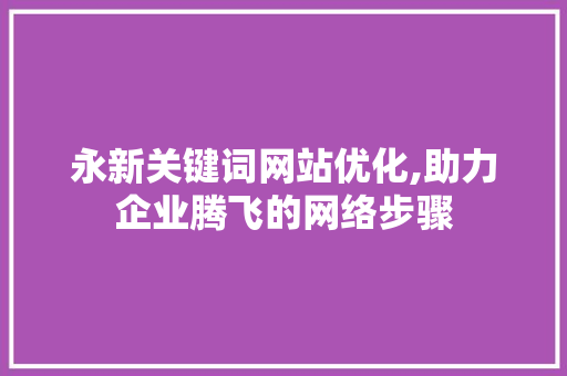 永新关键词网站优化,助力企业腾飞的网络步骤
