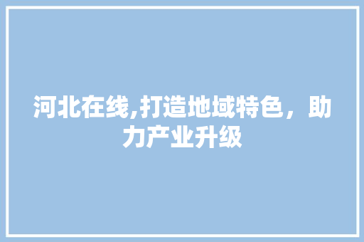 河北在线,打造地域特色，助力产业升级