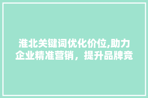 淮北关键词优化价位,助力企业精准营销，提升品牌竞争力