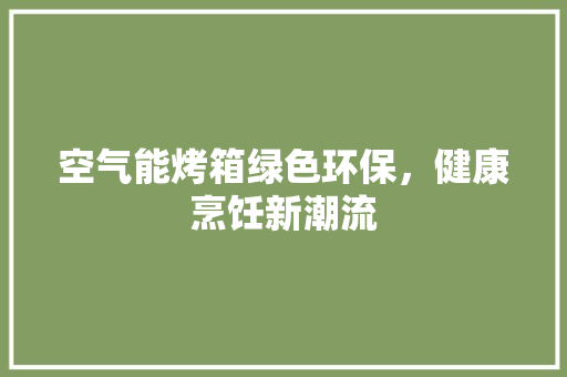 空气能烤箱绿色环保，健康烹饪新潮流 汽车维修