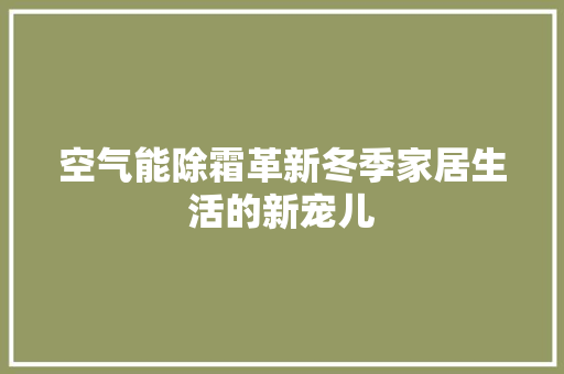 空气能除霜革新冬季家居生活的新宠儿