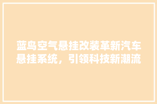 蓝鸟空气悬挂改装革新汽车悬挂系统，引领科技新潮流