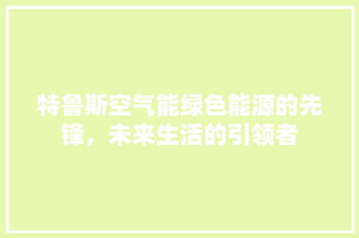 特鲁斯空气能绿色能源的先锋，未来生活的引领者